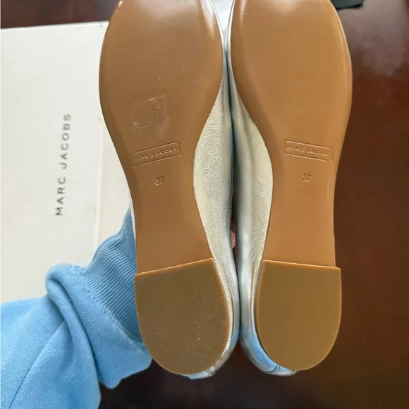 Marc Jacobs Silver Studded Leather Ballet Flats - Picture 3 of 4
